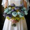 2 Bouquets Vintage Artificial Peonies Silk Peony Flowers for Wedding Bridal Home Décor Beautiful Floral Centerpiece Arrangement, Blue